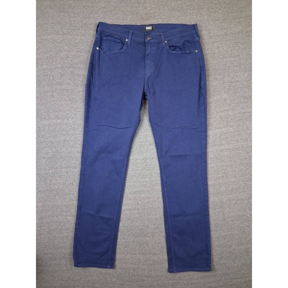 Paige Mens Jeans 34 Blue Federal Slim Straight Indigo Smart Casual Quiet Luxury